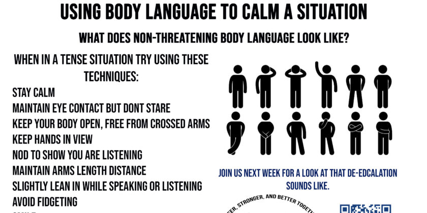 Oct 15: Using Body Language to Calm a Situation