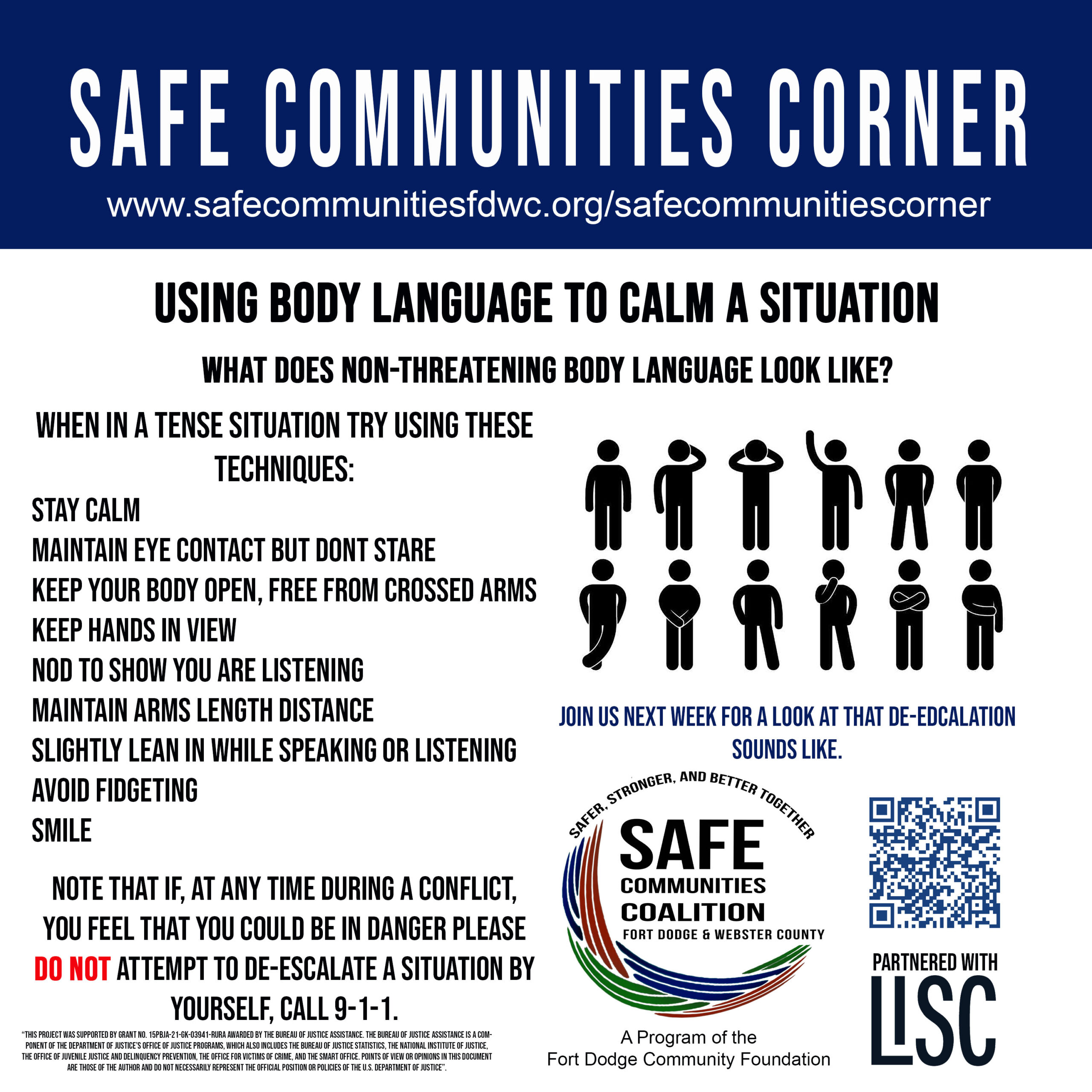 Oct 15: Using Body Language to Calm a Situation