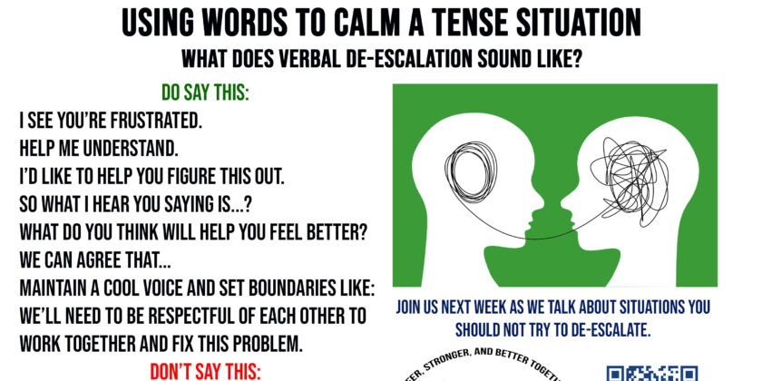 Oct 21,2024: Using Words to Calm a Tense Situation