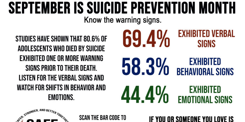 September is Suicide Prevention Month: Know the Warning Signs